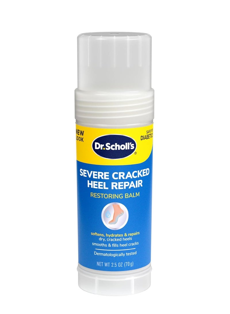 Dr. Scholl's Severe Cracked Heel Repair Restoring Balm 2.5oz, with 25% Urea for Dry, Cracked Feet, Heals and Moisturizes for Healthy Feet