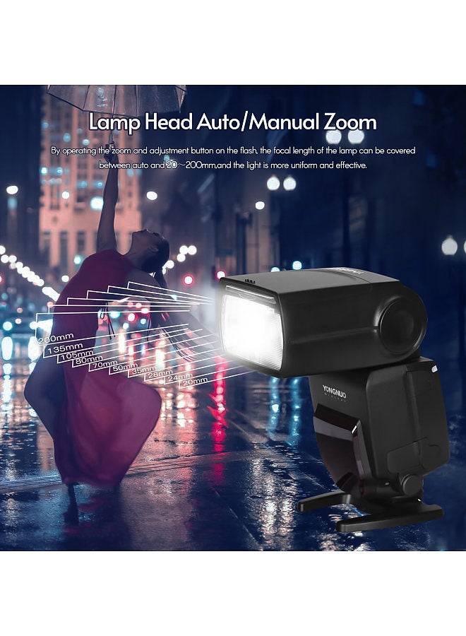 YN685II Camera Flash Speedlite ETTL Speedlight Built-in 2.4G Wireless RF System 1/8000s High-speed Sync with LCD Display Hot Shoe Replacement