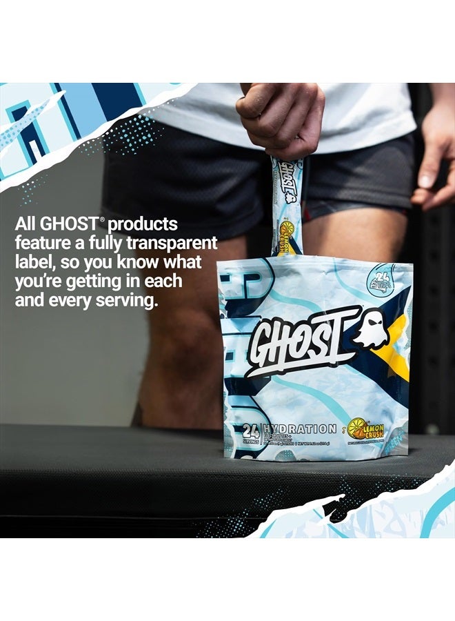 Hydration Packets, Lemon Crush, 24 Sticks, Electrolyte Powder - Drink Mix Supplement with Magnesium, Potassium, Calcium, Vitamin C - Vegan Friendly, Free of Soy, Sugar & Gluten