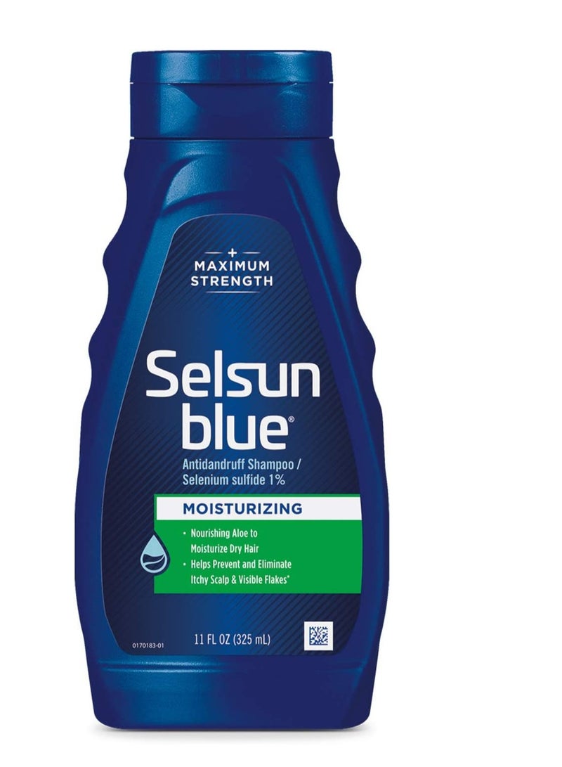 Selsun Blue Moisturizing Antidandruff Shampoo, Maximum Strength Scalp Treatment With Selenium Sulfide, 11 fl. oz.