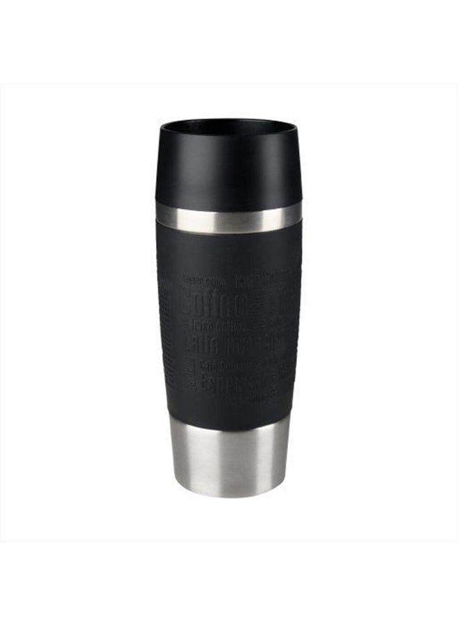 Travel Mug, Stainless Steel, Black, 0.36 L