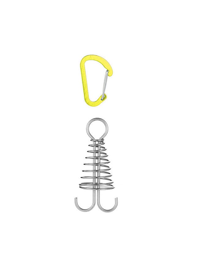 Outdoor Camping Octopus Rope Buckle Camping Deck Nail Fixed Tent Rope Buckle Spring Wind Rope Hook Awning Canopy Wind Rope Buckle with Carabiner Hook