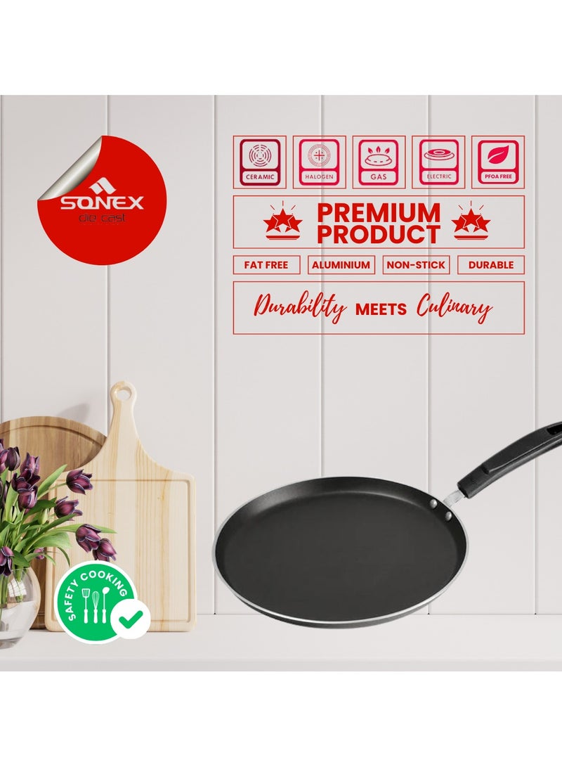 Sonex Elegant Hot Plate 32 Cm,Premium Non Stick Hot Plate, Ideal For Making Breakfast Recipes & More, Bakelite Heat Resistant Handle, Durable, Long Lasting Construction, Even Heating, Easy to Clean