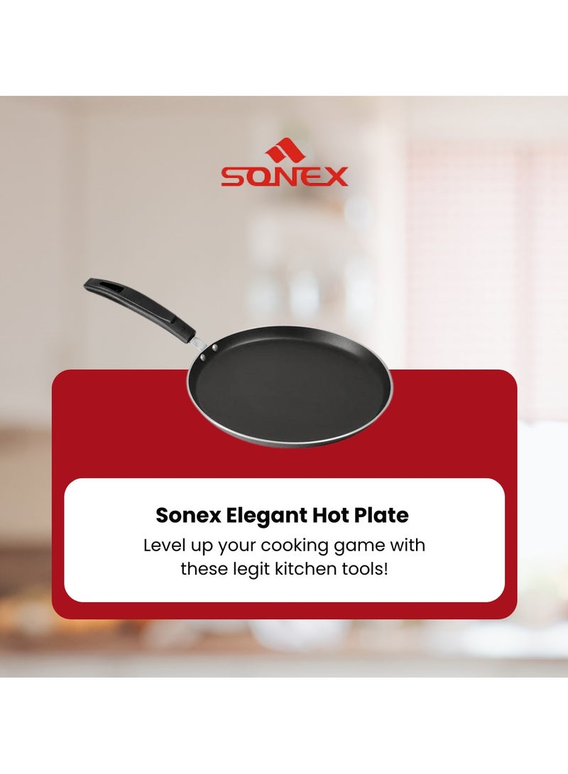 Sonex Elegant Hot Plate 32 Cm,Premium Non Stick Hot Plate, Ideal For Making Breakfast Recipes & More, Bakelite Heat Resistant Handle, Durable, Long Lasting Construction, Even Heating, Easy to Clean