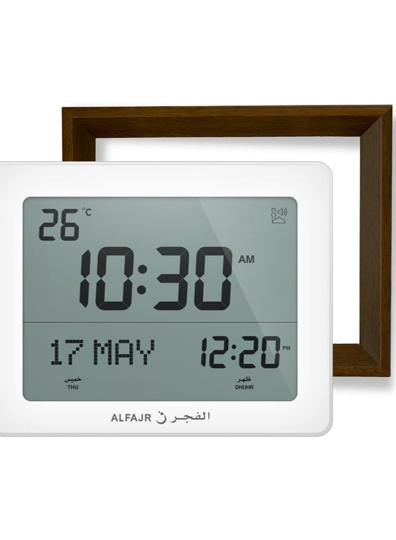 Alfajr Automatic Worldwide Digital Azan Athan Nimaz Prayer Wall And Desk Clock Cf 19 With Detachable Frame