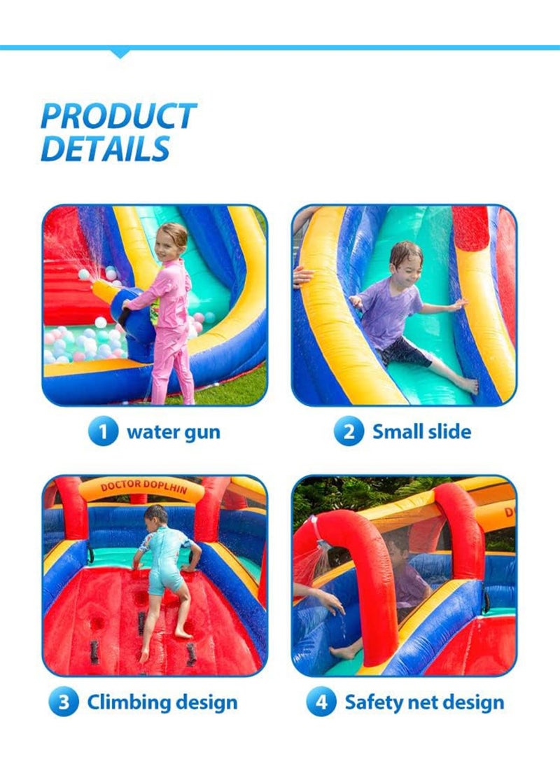 Inflatable Twin Water Slide with bouncer for Kids Outdoor Play