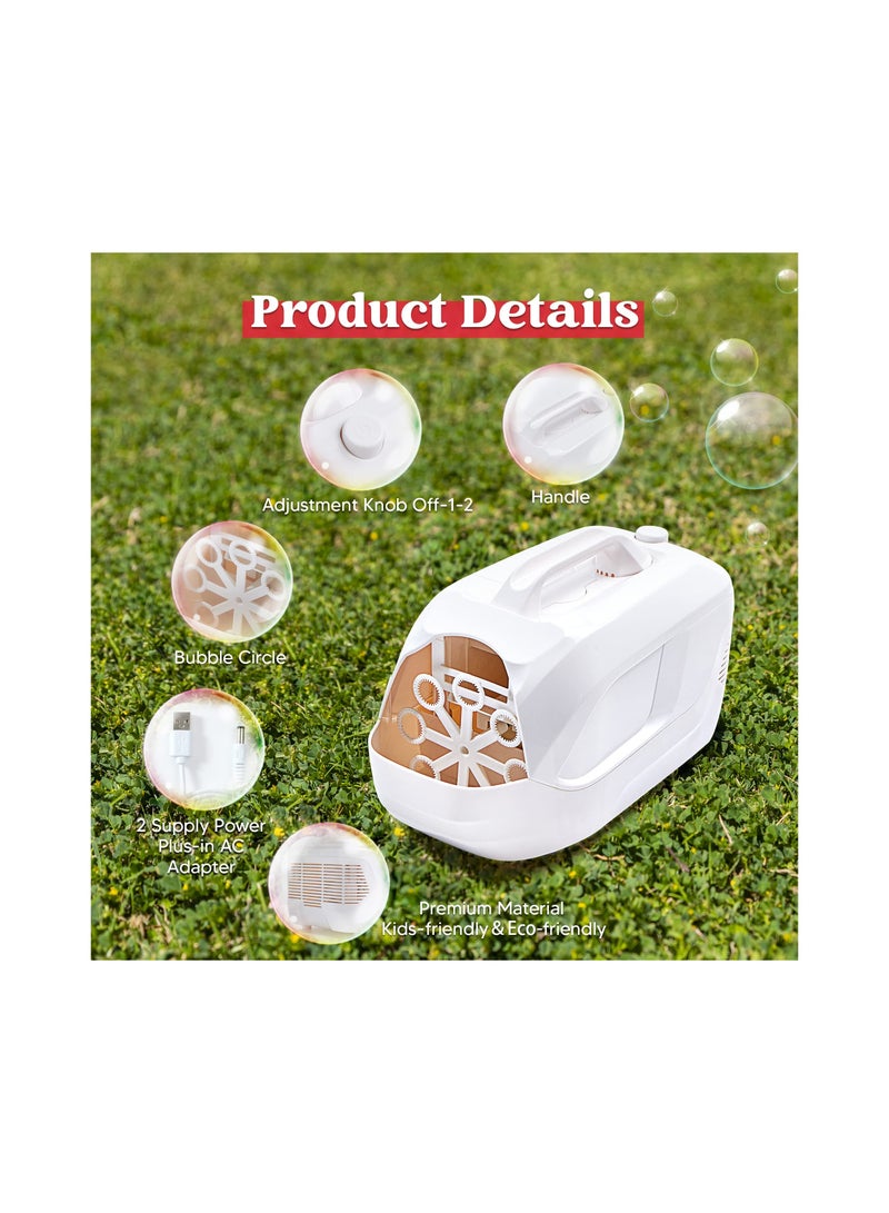 Automatic Bubble Machine for Parties, Portable Bubble Blower Auto Bubble Maker Compact Bubble Machine High Output Auto Bubble Maker for Kids Toddlers Boys Girl, Party Wedding Indoor Outdoor