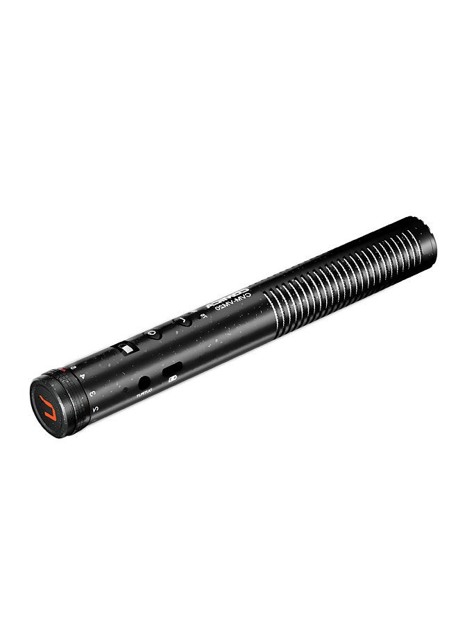 CVM-VM20 Video Cardioid Condenser Microphone 2-level Low Cut Noise Canceling 3.5mm Monitoring with Shock Mount Windscreens Carrying Case Built-in 300mAh Battery for Smartphone DSLR Mirrorless Camera