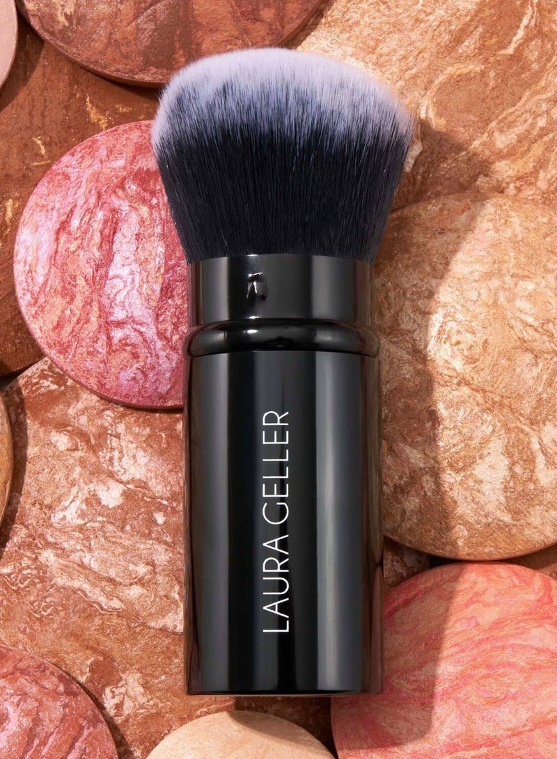 LAURA GELLER NEW YORK Retractable Airbrush Kabuki Brush for All Face Makeup & Foundation for Liquid, Cream and Powder Face Makeup With Aluminum Handle