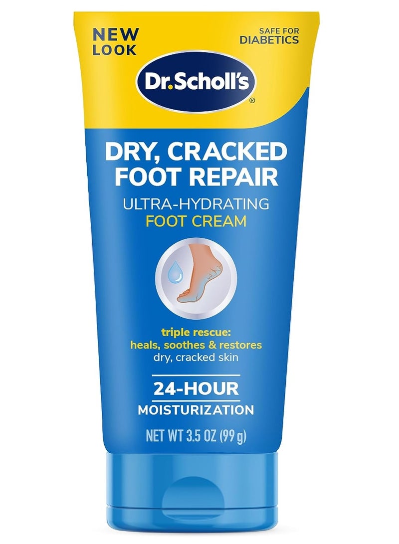 Dr Scholl's Dry, Cracked Foot Repair Ultra-Hydrating Foot Cream 3.5 oz, Lotion with 25% Urea for Dry Cracked Feet, Heals and Moisturizes for Healthy Feet