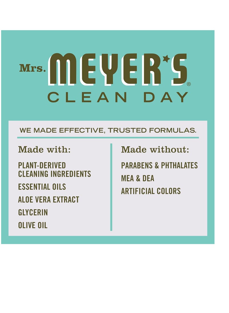 MRS. MEYER'S CLEAN DAY Hand Soap, Made with Essential Oils, Biodegradable Formula, Basil, 12.5 fl. oz - Pack of 3