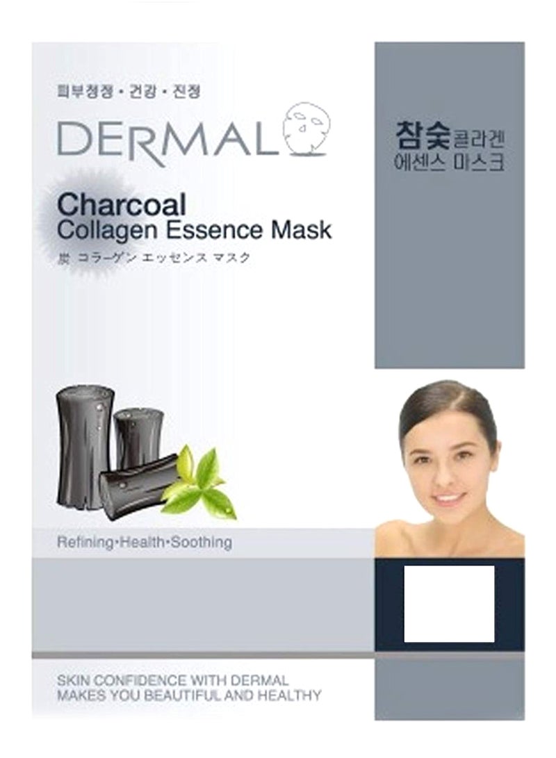 Pack of 10 Charcoal Collagen Essence Facial Mask Sheet 10 x 23grams