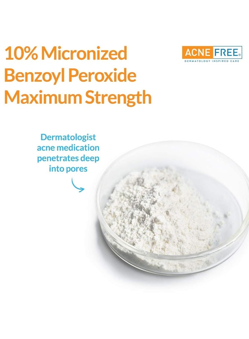 AcneFree Terminator 10 Acne Spot Treatment with Benzoyl Peroxide 10% Maximum Strength Acne Cream Treatment, 1 Ounce - Pack Of 1