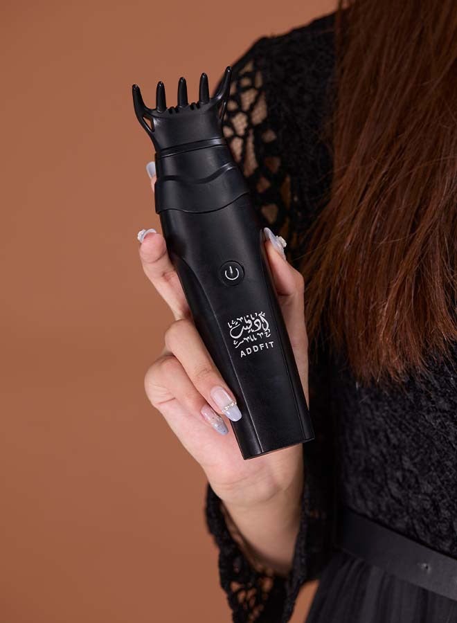 Smart Rechargeable Handheld Burner With Comb Black 13x6x6cm