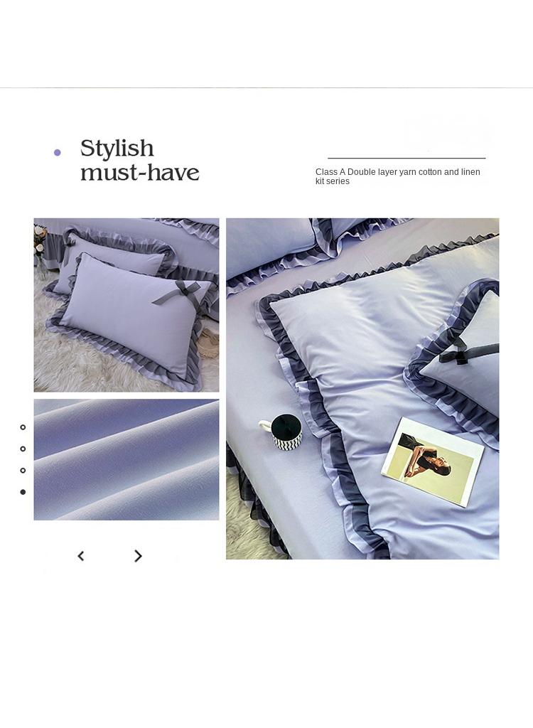 Simple Solid Color Washable Bed Sheet And Duvet Cover Set