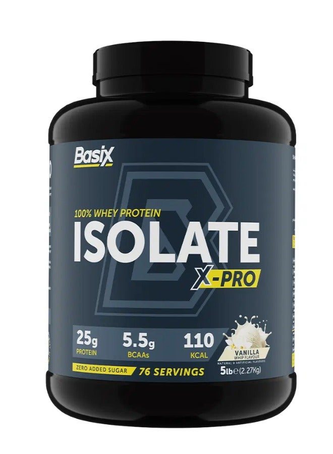 Basix -100% Whey Protein Isolate X Pro,Vanilla,5lb