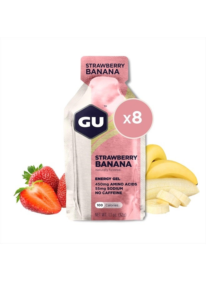 Energy Original Sports Nutrition Energy Gel, Vegan, Gluten-Free, Kosher, and Dairy-Free On-the-Go Energy for Any Workout, 8-Count, Strawberry Banana