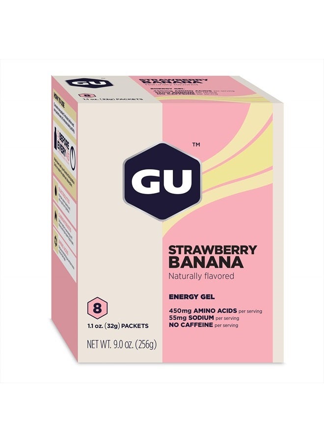 Energy Original Sports Nutrition Energy Gel, Vegan, Gluten-Free, Kosher, and Dairy-Free On-the-Go Energy for Any Workout, 8-Count, Strawberry Banana