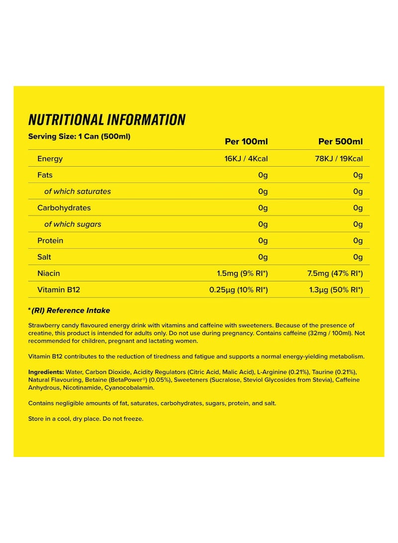 C4 Performance Energy Carbonated RTD 12x500ml- Millions Strawberry
