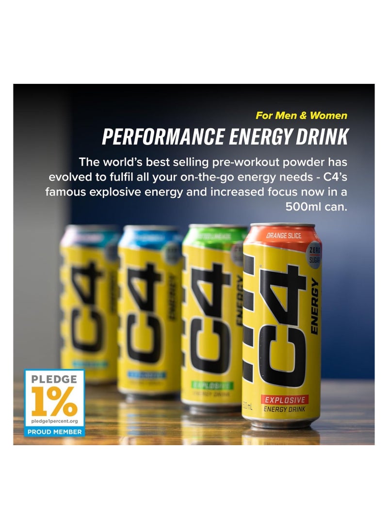 C4 Performance Energy Carbonated RTD 12x500ml- Millions Strawberry