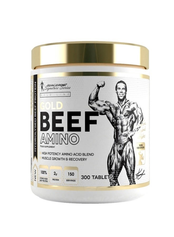 Gold Beef Amino, Hydrolysed Beef Protein, High Potency Amino Acid Blend, 300 Tablets