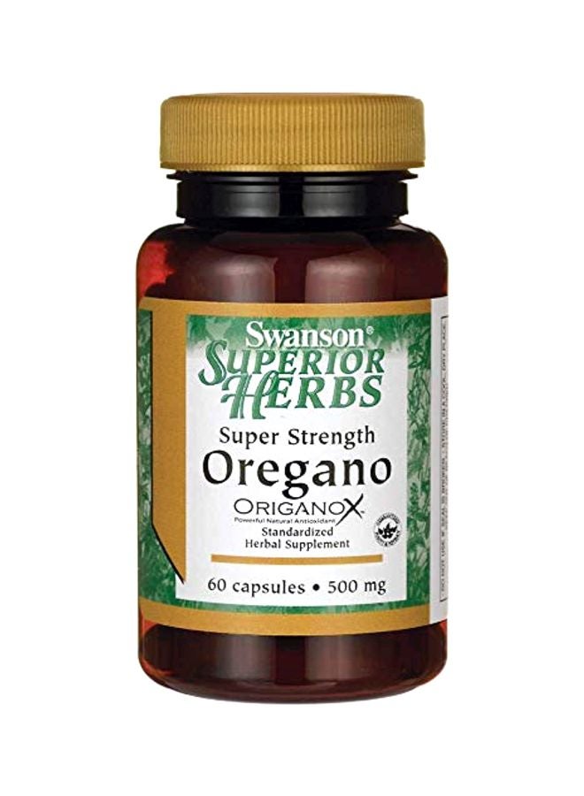 Super Strength Oregano Herbal Supplement (500 Mg) - 60 Capsules