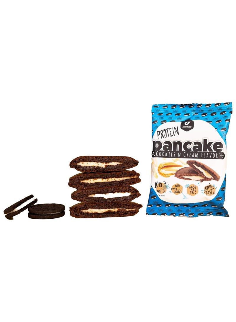 Go Fitness 12 Protein Pancakes - High Protein Snack, Freshly Baked & Extremely Delicious - Protein Bar Alternative with 10 g Protein Per Pancake (Cookies and Cream)