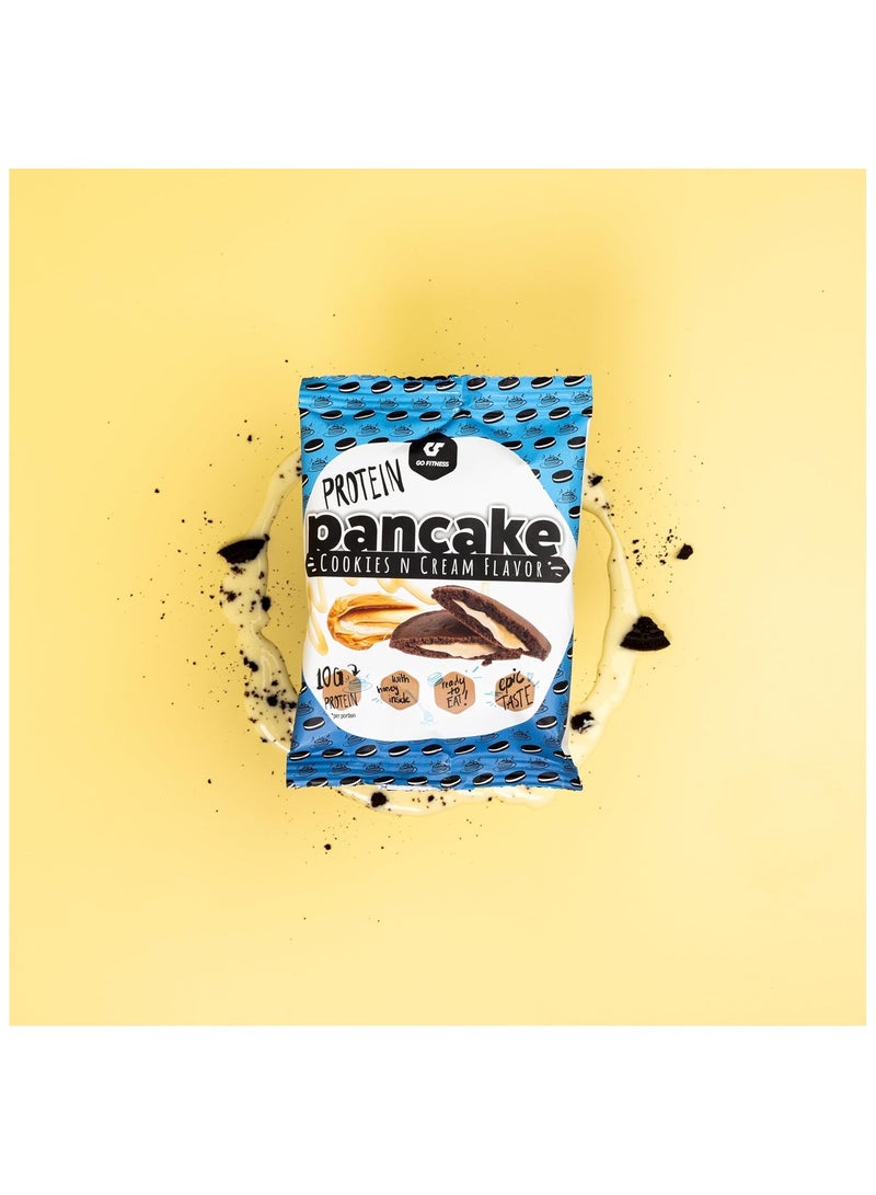 Go Fitness 12 Protein Pancakes - High Protein Snack, Freshly Baked & Extremely Delicious - Protein Bar Alternative with 10 g Protein Per Pancake (Cookies and Cream)