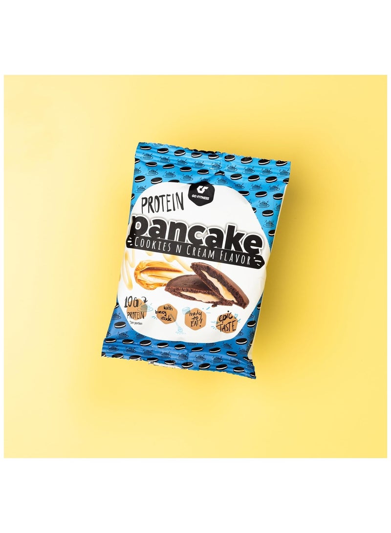 Go Fitness 12 Protein Pancakes - High Protein Snack, Freshly Baked & Extremely Delicious - Protein Bar Alternative with 10 g Protein Per Pancake (Cookies and Cream)