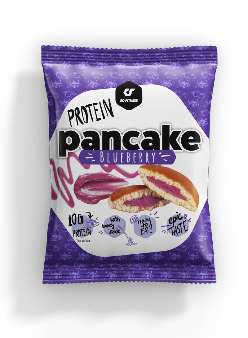 Go Fitness 12 Protein Pancakes - High Protein Snack, Freshly Baked & Extremely Delicious - Protein Bar Alternative with 10 g Protein Per Pancake (Blueberry)