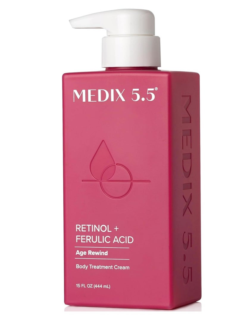 MEDIX 5.5 Retinol Body Lotion Firming Moisturizer | Crepey Skin Care Treatment | Retinol Body Cream | Retinol Cream Targets Look Of Crepe Skin, Wrinkles, Sagging Skin, & Sun Damaged Skin, 15 Fl Oz