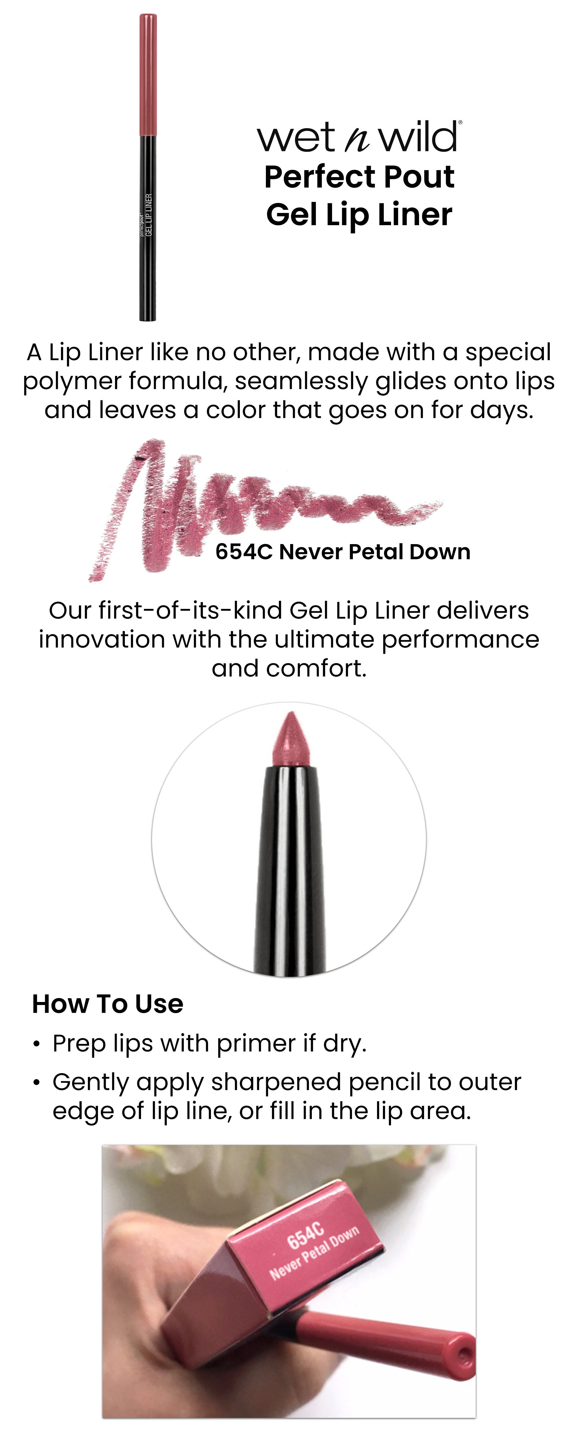 Perfect Pout Gel Lip Liner 654C Never Petal Down