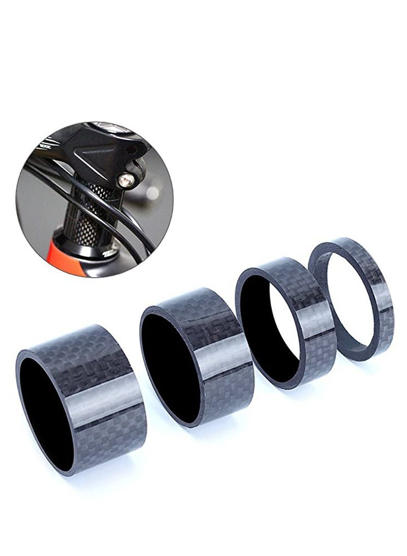 4 Pcs Bike Headset Spacer Washer Full Carbon Fiber Bicycle Stem Headset Spacer Fit 1 1/8-Inch Bike