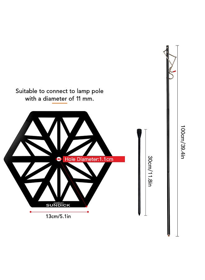 Portable Light Pole Tray Lightweight Stainless Steel Lamp Pole Tray Lamp Holder Bracket Camping Accessory