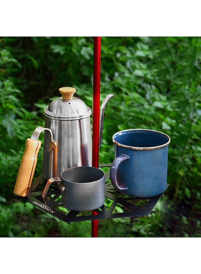 Portable Light Pole Tray Lightweight Stainless Steel Lamp Pole Tray Lamp Holder Bracket Camping Accessory