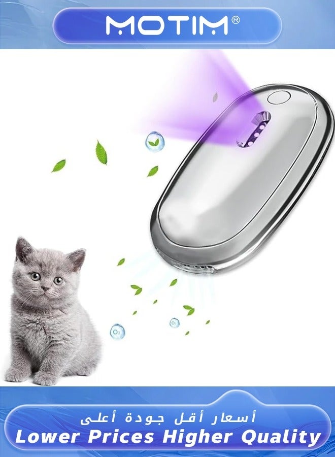 Cat Litter Room Deodorizer 360° Monitor Functions Rechargeable Unscented Smart Cat Litter Odor Eliminator Smart Deodorization Dust-Free for All Kinds of Cat Litter Box or Small Pets Toilet