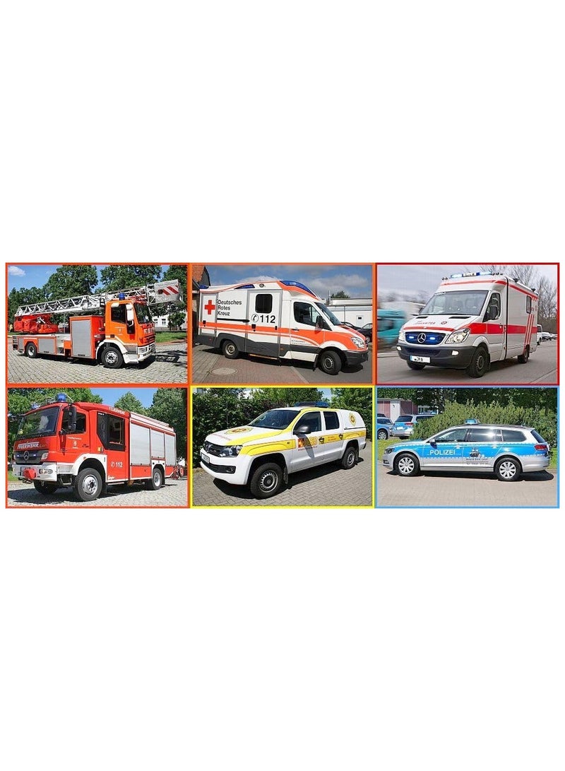 Emergency Vehicles Puzzles Set Pack of 6, 6 Unique Puzzles, Educational Toy For Kids