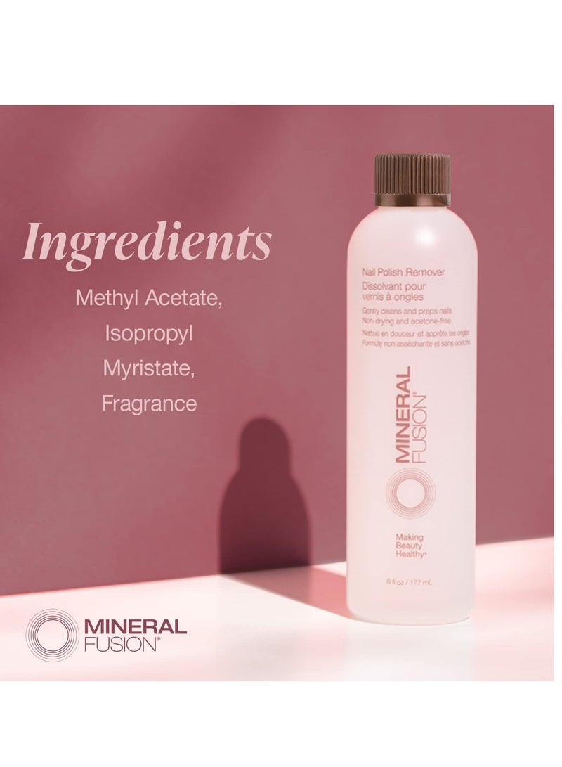 Mineral Fusion Nail Polish Remover, Acetone-Free & Non Drying for Regular & Shellac Nail Polishes, 6 Ounce