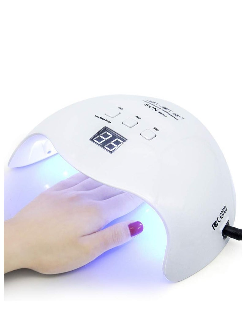 Gel UV LED Nail Polish Lamp, LKE Nail Dryer 40W LED Light with 3 Timers Professional for Nail Art Tools Accessories White