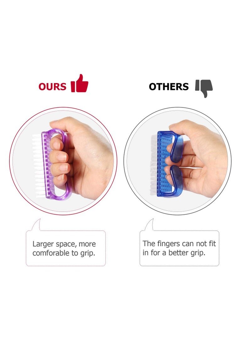 Handle Grip Nail Brush, Nail Brushes Hand Fingernail Brush Cleaner Scrubbing Kit Pedicure for Toes and Nails Men Women (4 Pack)