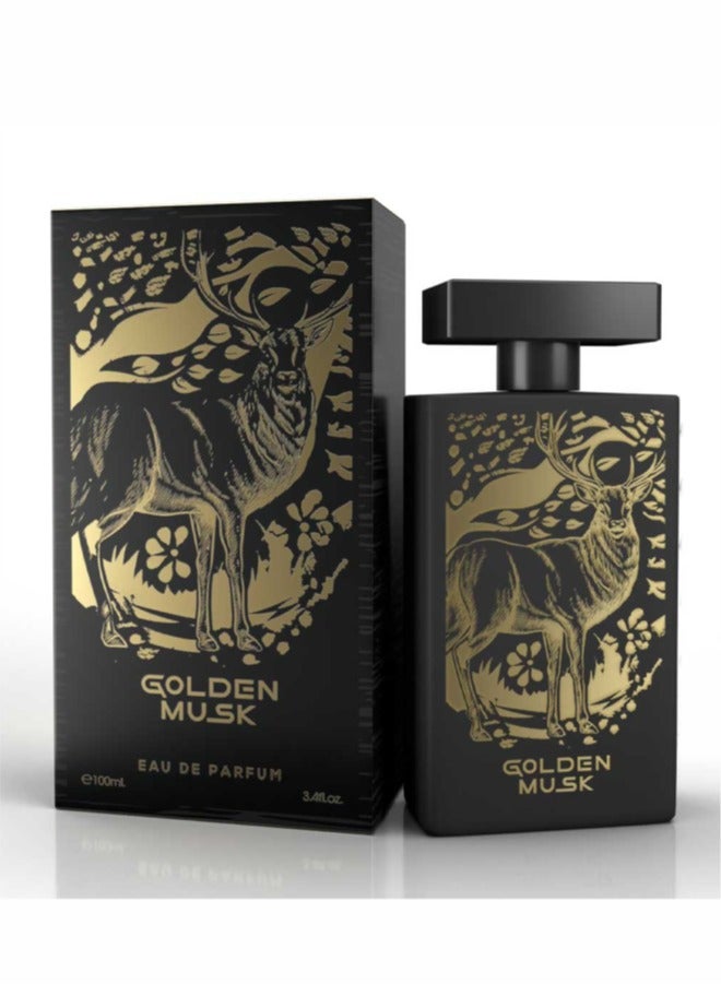 Golden Musk Perfumes for Men and Women 100ml-Long Lasting Eau De Parfum Arabic Perfume for Men-Rich Fragrance with Spicy and Floral Notes