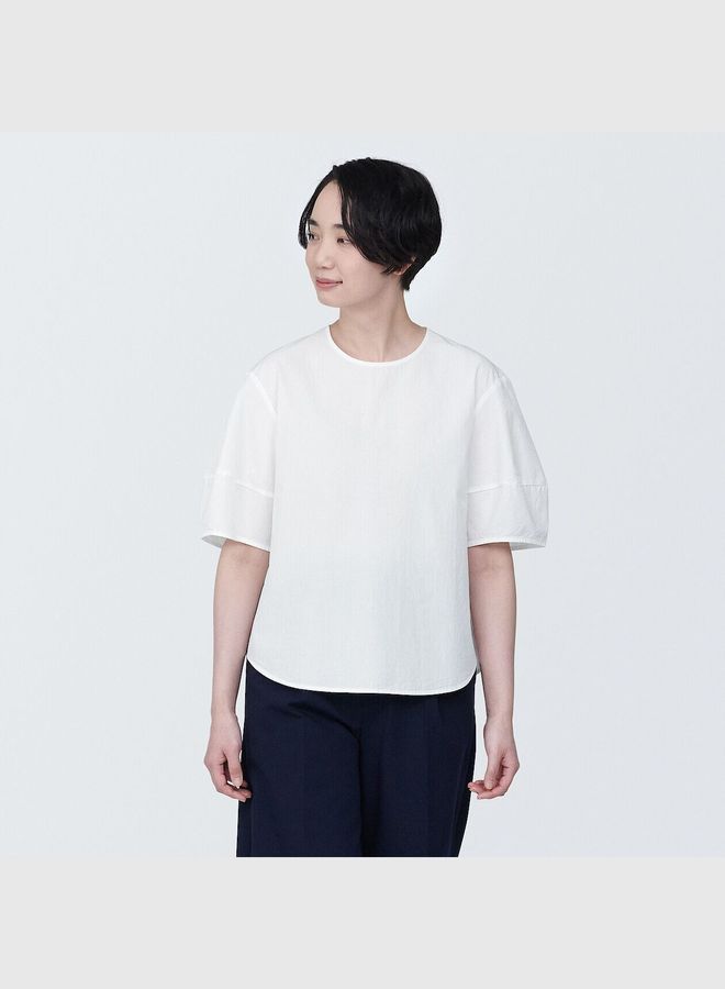 Cool Touch Broadcloth Short Sleeve Blouse