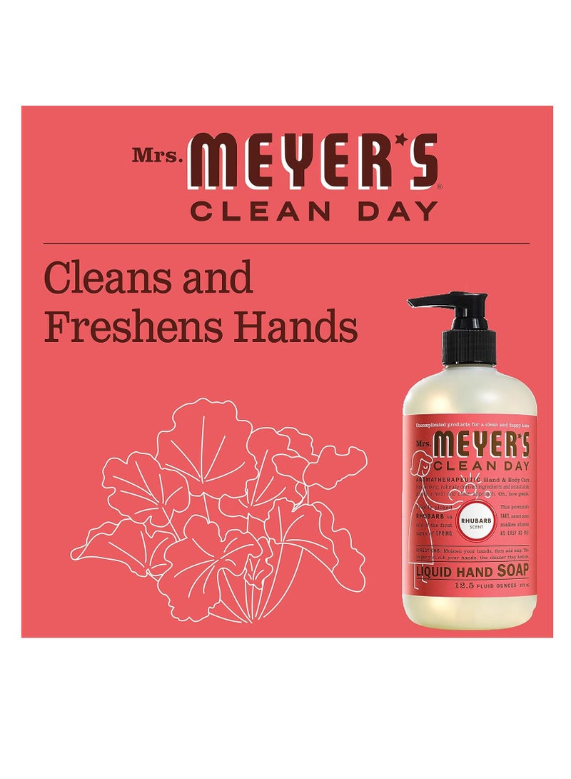 MRS. MEYER'S CLEAN DAY Hand Soap, Made with Essential Oils, Biodegradable Formula, Rhubarb, 12.5 fl. oz