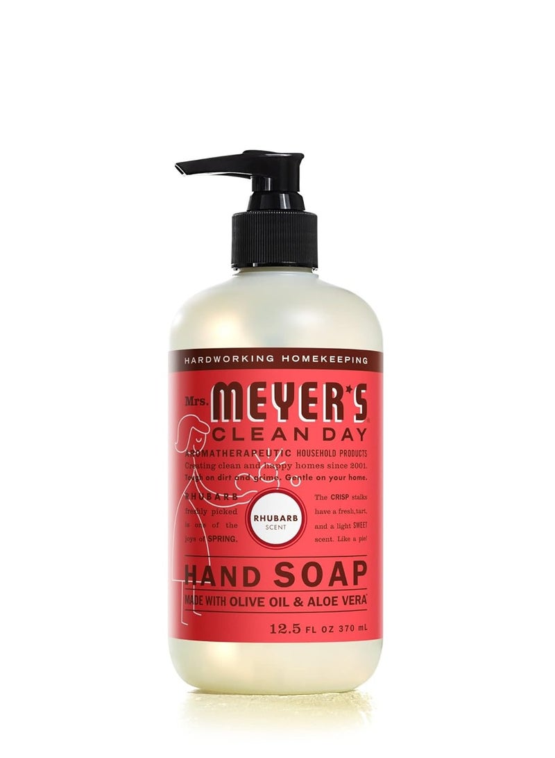 MRS. MEYER'S CLEAN DAY Hand Soap, Made with Essential Oils, Biodegradable Formula, Rhubarb, 12.5 fl. oz