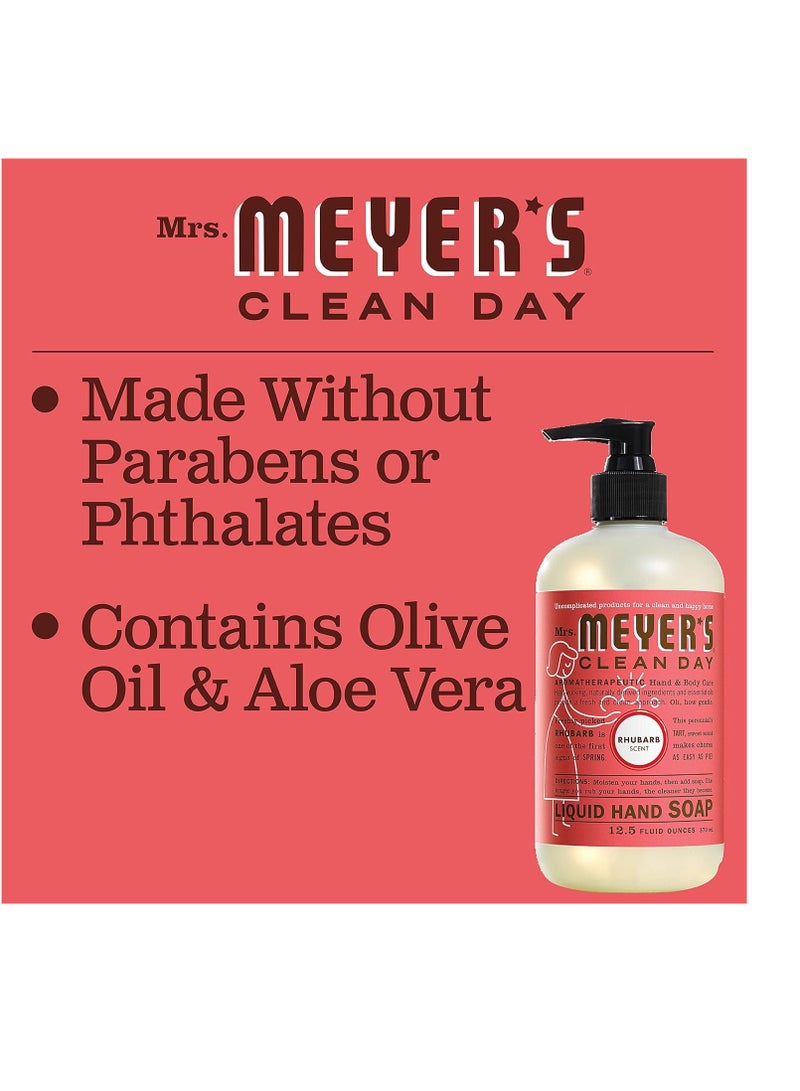 MRS. MEYER'S CLEAN DAY Hand Soap, Made with Essential Oils, Biodegradable Formula, Rhubarb, 12.5 fl. oz