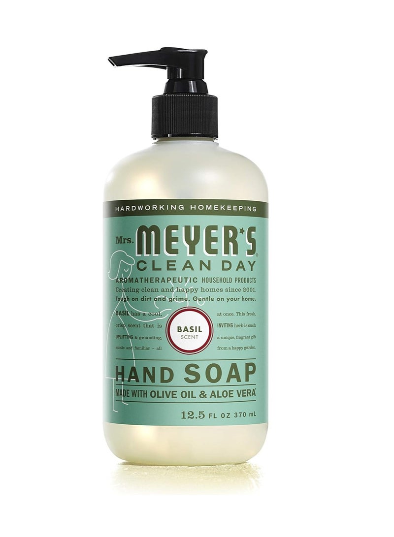 MRS. MEYER'S CLEAN DAY Hand Soap, Made with Essential Oils, Biodegradable Formula, Basil, 12.5 fl. oz