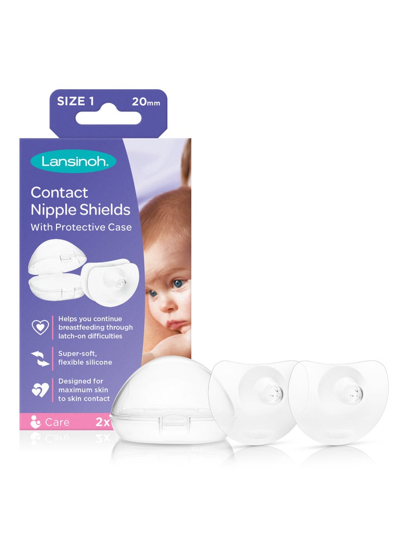 Lansinoh Contact Nipple Shields, 2 Nipple Shields (20mm) and Case