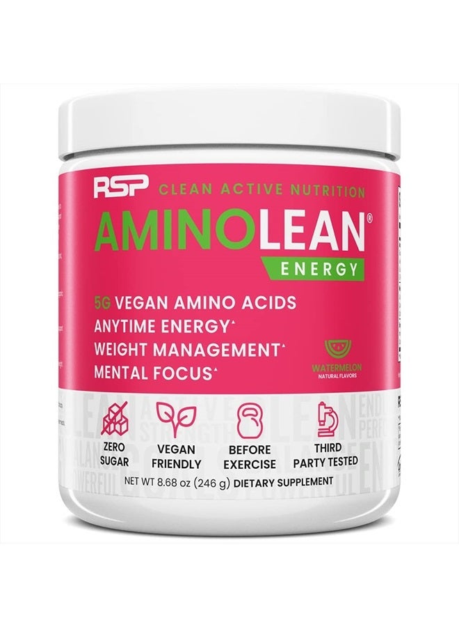 RSP Nutrition AminoLean Pre Workout Powder, Amino Energy & Weight Management with BCAA Amino Acids & Natural Caffeine, Preworkout Boost for Men & Women, 30 Serv
