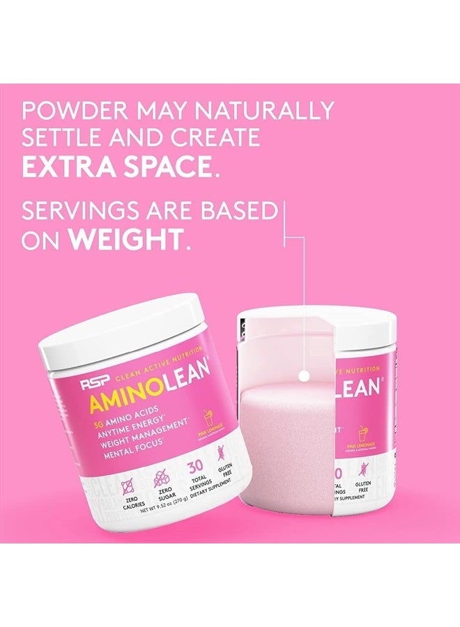 RSP Nutrition AminoLean Pre Workout Powder, Amino Energy & Weight Management with BCAA Amino Acids & Natural Caffeine, Preworkout Boost for Men & Women, 30 Serv