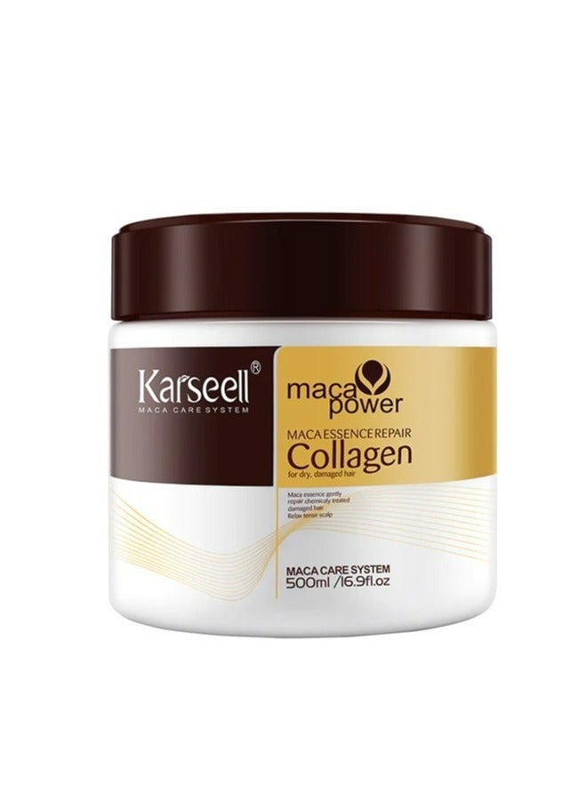 Karseell Collagen Maca Hair Treatment Deep Repair Conditioning Hair Mask for Dry Damaged Hair 16.90 Fl oz 500ml